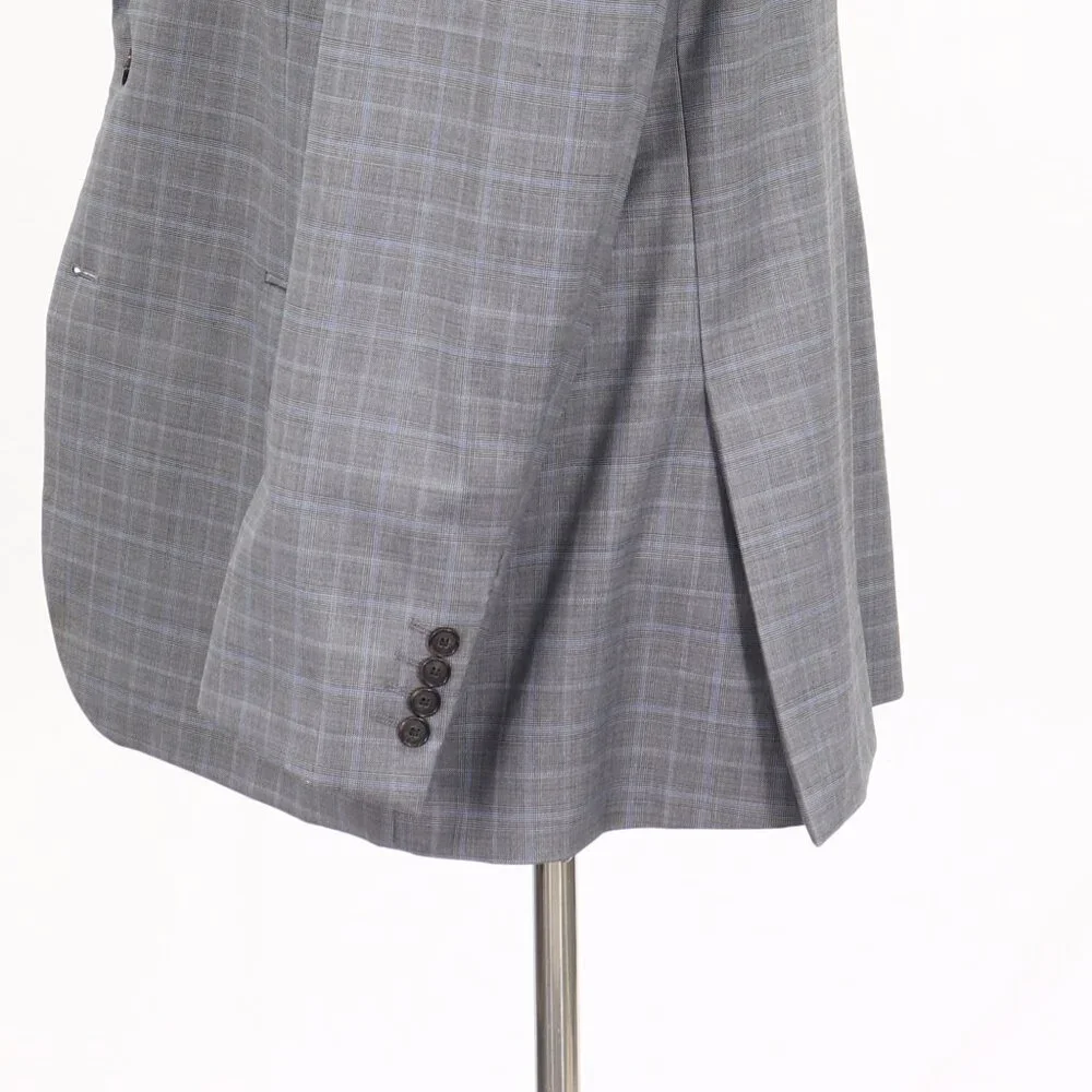 Stafford 48R Gray Check 2-Button Sport Coat Blazer Jacket T226